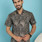 Indian Needle Men's Printed Casual Shirt - Brown | Swadesiicart