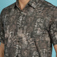 Indian Needle Men's Printed Casual Shirt - Brown | Swadesiicart