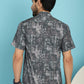 Indian Needle Men's Printed Casual Shirt - Charcoal | Swadesiicart