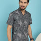 Indian Needle Men's Printed Casual Shirt - Charcoal | Swadesiicart