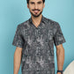 Indian Needle Men's Printed Casual Shirt - Charcoal | Swadesiicart