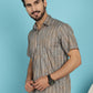 Indian Needle Men's Floral Printed Casual Shirt - Beige | Swadesiicart