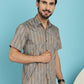 Indian Needle Men's Floral Printed Casual Shirt - Beige | Swadesiicart
