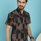 Indian Needle Men's Floral Printed Casual Shirt - Brown | Swadesiicart