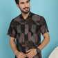 Indian Needle Men's Floral Printed Casual Shirt - Brown | Swadesiicart
