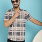 Indian Needle Men's Checked Casual Shirt - Grey | Swadesiicart
