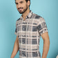 Indian Needle Men's Checked Casual Shirt - Grey | Swadesiicart