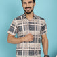 Indian Needle Men's Checked Casual Shirt - Grey | Swadesiicart