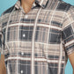 Indian Needle Men's Checked Casual Shirt - Grey | Swadesiicart