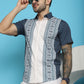 Indian Needle Men's Printed Half Sleeve Lycra Shirt - Charcoal | Swadesiicart