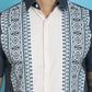 Indian Needle Men's Printed Half Sleeve Lycra Shirt - Charcoal | Swadesiicart