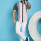 Indian Needle Men's Printed Half Sleeve Lycra Shirt - Cream | Swadesiicart