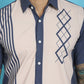 Indian Needle Men's Printed Half Sleeve Lycra Shirt - Cream | Swadesiicart
