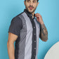 Indian Needle Men's Printed Half Sleeve Lycra Shirt - Grey | Swadesiicart