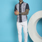 Indian Needle Men's Printed Half Sleeve Lycra Shirt - Grey | Swadesiicart