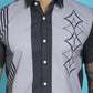 Indian Needle Men's Printed Half Sleeve Lycra Shirt - Grey | Swadesiicart
