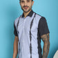 Indian Needle Men's Printed Half Sleeve Lycra Shirt - Sky Blue | Swadesiicart