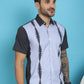 Indian Needle Men's Printed Half Sleeve Lycra Shirt - Sky Blue | Swadesiicart