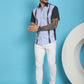 Indian Needle Men's Printed Half Sleeve Lycra Shirt - Sky Blue | Swadesiicart