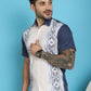 Indian Needle Men's Printed Half Sleeve Lycra Shirt - White | Swadesiicart