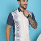 Indian Needle Men's Printed Half Sleeve Lycra Shirt - White | Swadesiicart