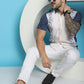 Indian Needle Men's Printed Half Sleeve Lycra Shirt - White | Swadesiicart