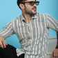 Indian Needle Men's Woven Design Cotton Shirt - Blue | Swadesiicart