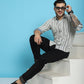 Indian Needle Men's Woven Design Cotton Shirt - Blue | Swadesiicart
