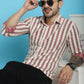 Indian Needle Men's Woven Design Cotton Shirt - Maroon | Swadesiicart