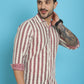 Indian Needle Men's Woven Design Cotton Shirt - Maroon | Swadesiicart