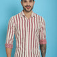 Indian Needle Men's Woven Design Cotton Shirt - Maroon | Swadesiicart