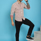Indian Needle Men's Woven Design Cotton Shirt - Maroon | Swadesiicart