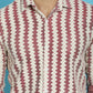 Indian Needle Men's Woven Design Cotton Shirt - Maroon | Swadesiicart