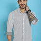 Indian Needle Men's Woven Design Cotton Shirt - White | Swadesiicart