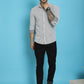 Indian Needle Men's Woven Design Cotton Shirt - White | Swadesiicart