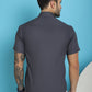 Indian Needle Men's Printed Half Sleeve Lycra Shirt - Charcoal | Swadesiicart