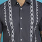 Indian Needle Men's Printed Half Sleeve Lycra Shirt - Charcoal | Swadesiicart