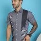 Indian Needle Men's Printed Half Sleeve Lycra Shirt - Grey | Swadesiicart