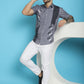 Indian Needle Men's Printed Half Sleeve Lycra Shirt - Grey | Swadesiicart