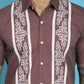 Indian Needle Men's Printed Half Sleeve Lycra Shirt - Magenta | Swadesiicart