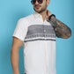 Indian Needle Men's Printed Half Sleeve Lycra Shirt - White | Swadesiicart