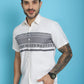 Indian Needle Men's Printed Half Sleeve Lycra Shirt - White | Swadesiicart
