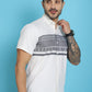 Indian Needle Men's Printed Half Sleeve Lycra Shirt - White | Swadesiicart