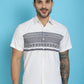 Indian Needle Men's Printed Half Sleeve Lycra Shirt - White | Swadesiicart