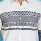 Indian Needle Men's Printed Half Sleeve Lycra Shirt - White | Swadesiicart