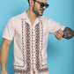 Indian Needle Men's Printed Half Sleeve Lycra Shirt - Pink | Swadesiicart