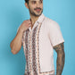 Indian Needle Men's Printed Half Sleeve Lycra Shirt - Pink | Swadesiicart