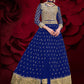 Myra Royal Blue Heavy Embroidered Pant Style Anarkali Suit | Swadesiicart