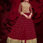 Myra Maroon Heavy Embroidered Pant Style Anarkali Suit | Swadesiicart