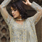 Myra Dusty Grey Butterfly Net Heavy Embroidered Designer Anarkali Suit | Swadesiicart